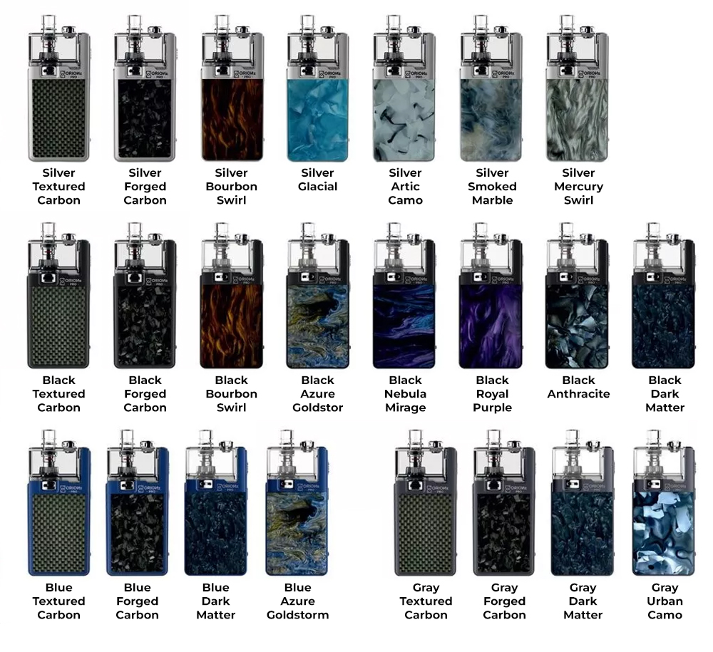 Цвета электронной сигареты LVE Orion II Pro Limited Edition (RBA+Coil) Pod Kit