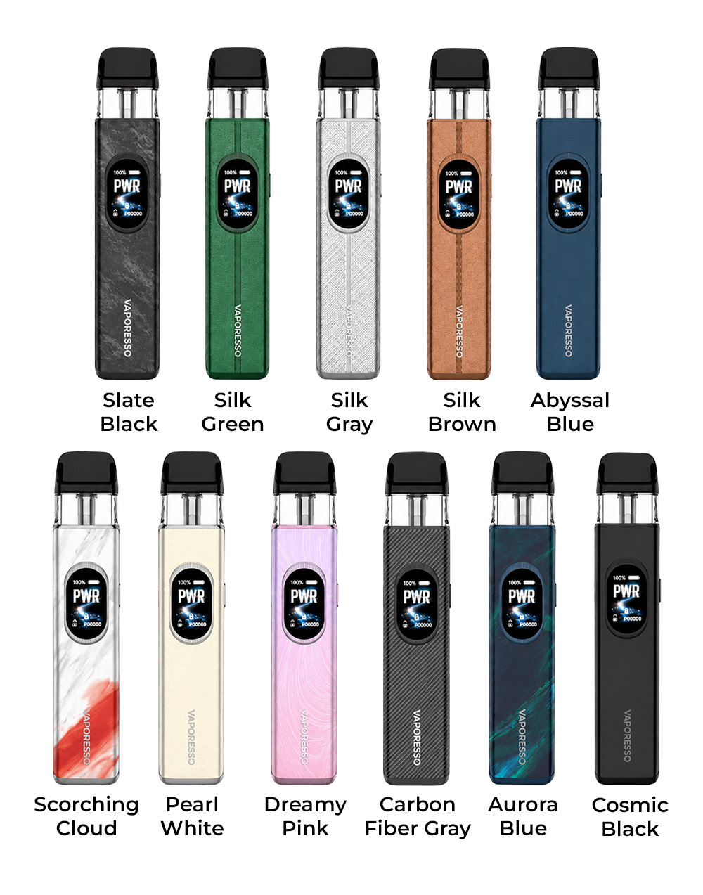 Цвета электронной сигареты Vaporesso XROS 6